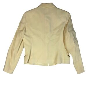 Valerie Stevens Women's Cream Wool Blazer Jacket Size 12 Zip Front